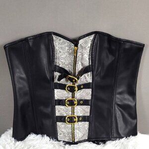 Charmian Women's  Spiral Steel Boned Steampunk Gothic Bustier Corset, Size 6XL